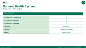 National Health System Case Study: Elderly Patient Care