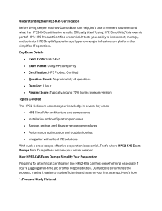 HPE2-K45 Exam Guide: Using HPE SimpliVity Certification