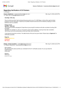 CV Verification Email: Pledge A Smile Internship