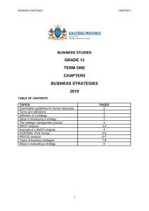 Business Strategies: Grade 12 Business Studies Chapter