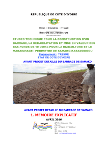Rapport étude Barrage SAMAKO Cote d'Ivoire