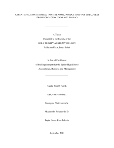 Job Satisfaction & Productivity: A Thesis on Employee Impact