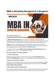 MBA in Marketing Management in Bangalore: Top Colleges & Careers