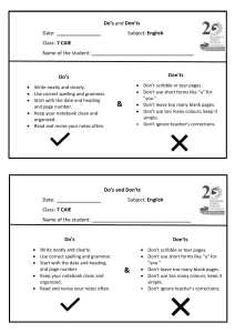 English Notebook Do's and Don'ts - Class 7 CAIE