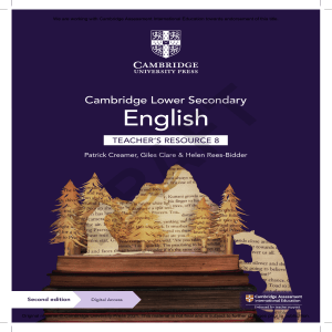 Cambridge Lower Secondary English 8 Teacher's Resource
