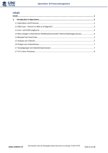 Operations- & Prozessmanagement Vorlesungsnotizen