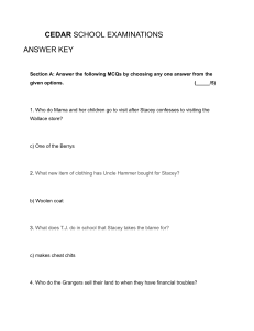 Cedar School Exam Answer Key