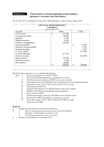 Accounting Problem: Journal Entries & Trial Balance