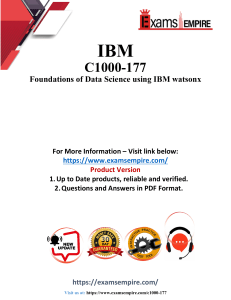 IBM C1000-177 Exam Questions: Data Science Foundations