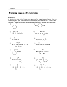 Naming Organic Compounds: IUPAC Practice Worksheet