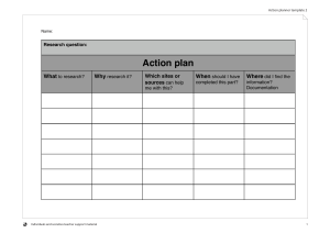 Action Planner Template for Research Projects