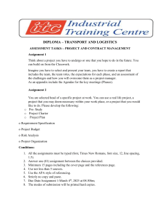 Transport & Logistics Project Management Assignment