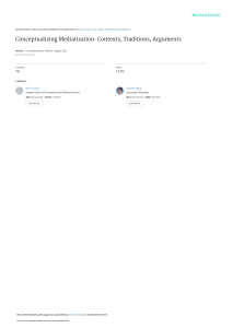 Conceptualizing Mediatization: Contexts, Traditions, Arguments