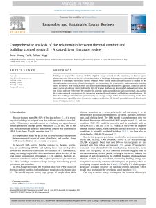Thermal Comfort & Building Control: A Data-Driven Review