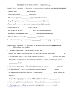 Exercices sur le subjonctif français