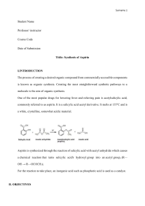 Aspirin Synthesis Lab Report: Procedure & Results