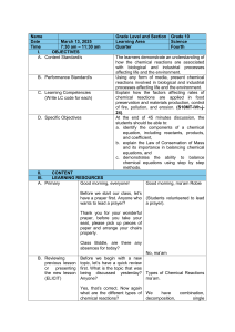 Balancing Chemical Equations: Grade 10 Science Lesson