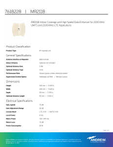 MR2118 Indoor Coverage Enhancer Specs | LTE/UMTS Repeater