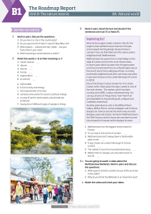 Nature Reserve Vocabulary & Comprehension - English Coursebook