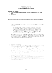 Jurisprudence Sample Exam Questions: Hart's Concept of Law