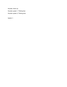Heuristics: System 1 & System 2 Thinking