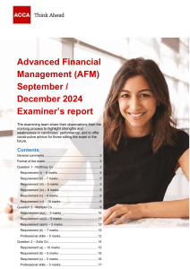 AFM Examiner's Report: Sept/Dec 2024 | Treasury & Risk Management
