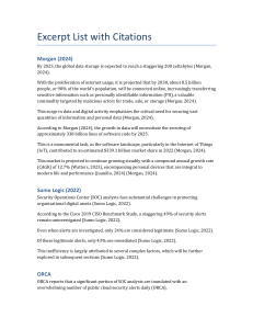 Cybersecurity Excerpt List: LLMs & Threat Detection