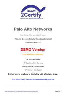 Palo Alto Networks SecOps-Generalist Exam Demo