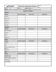 Lista de Verificaci&oacute;n de Inspecci&oacute;n de Autobuses: Est&aacute;ndares de Calidad