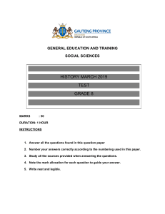 Grade 8 History Test: Industrial Revolution