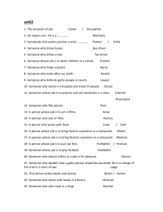 Occupations Vocabulary Worksheet