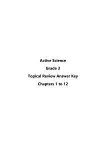 Grade 3 Science Topical Review Answer Key (Chapters 1-12)