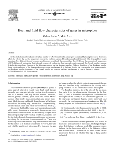 Heat Transfer in Micropipes: Gas Flow Characteristics