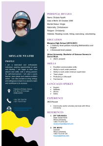 Shylate Nyathi - Social Work Resume