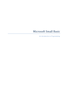 Microsoft Small Basic: Programming Introduction