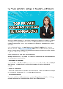 Top Commerce Colleges in Bangalore: A Guide