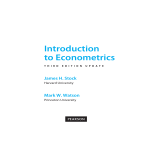 Introduction to Econometrics Textbook, 3rd Edition