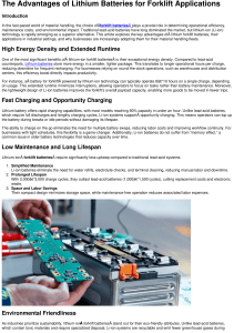 Lithium Forklift Batteries: Advantages & Applications