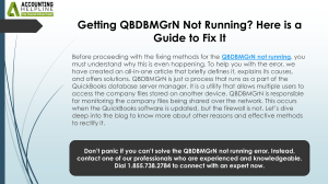 Fix QBDBMGrN Not Running Error in QuickBooks