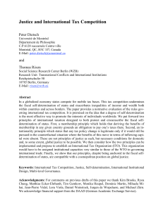 Justice & International Tax Competition: A Normative Analysis