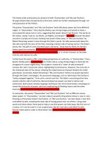 Ozymandias & My Last Duchess: Power & Tyranny Analysis