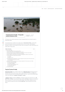 Tropical Cyclone Freddy: Geography Research Task Guide