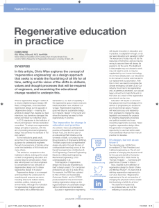 Regenerative Education & Engineering: A Design Approach
