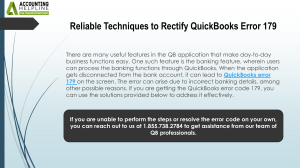 Fix QuickBooks Error 179: Reliable Techniques & Solutions