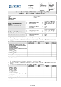 Formulário Lock-Out/Tag-Out: Circuitos de Iluminação Móveis