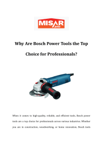 Bosch Power Tools: Top Choice for Professionals | Misar Trading