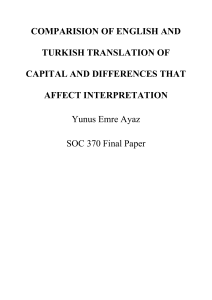 Capital Translation: English vs. Turkish Interpretation