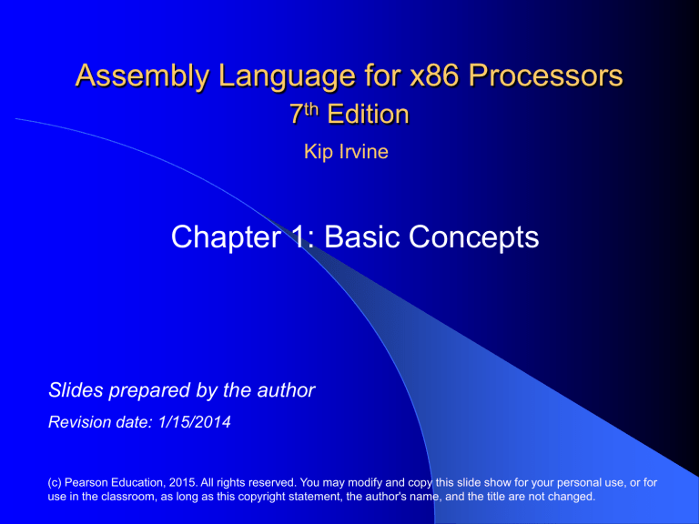 Assembly Language x86: Basic Concepts Presentation