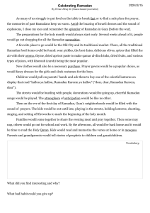 Celebrating Ramadan in Gaza: Traditions & Memories