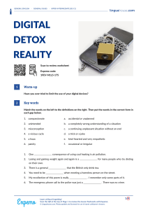 Digital Detox Reality: English Worksheet (B2-C1)